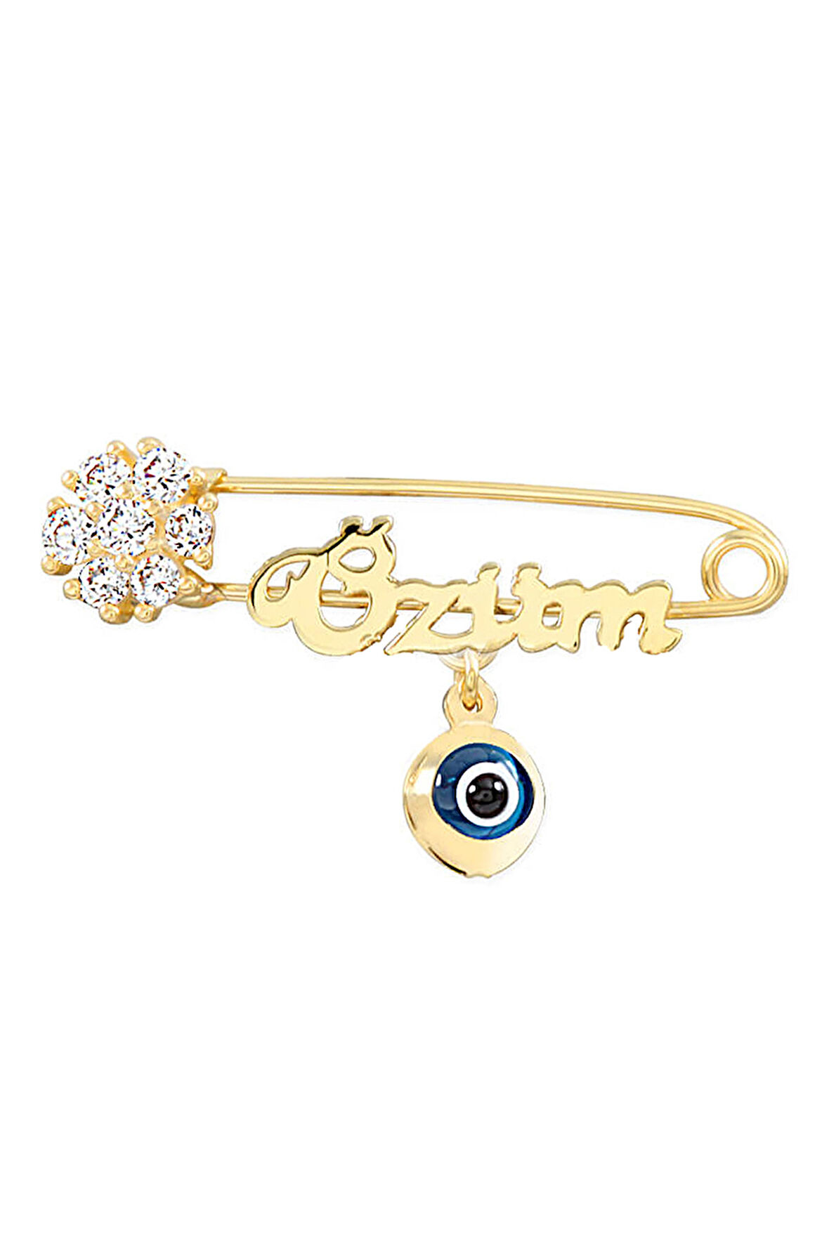 Kartanesi Detaylı İsimli Altın Bebek İğnesi (IGN0033)