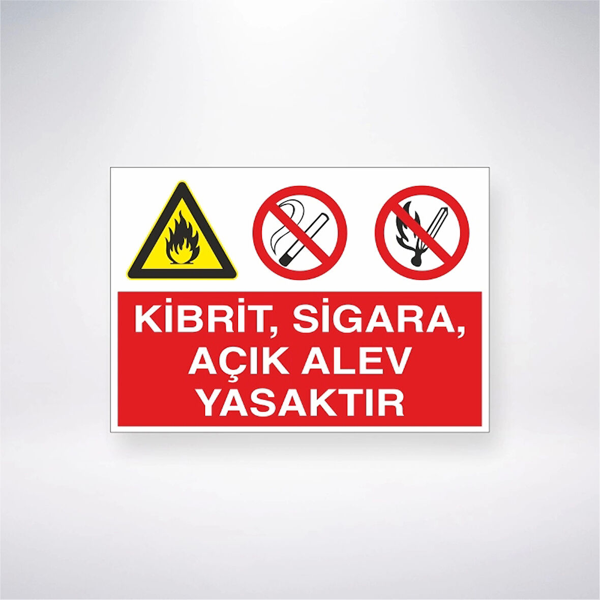Kibrit, Sigara ve Açık Alev Yasaktır Sticker 20X28 Cm