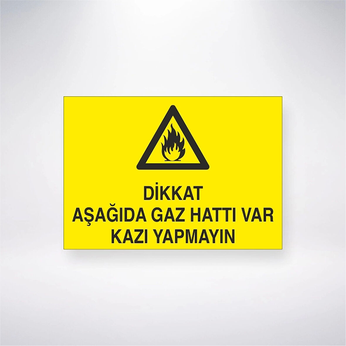Dikkat Gaz Aşağıda Gaz Hattı Var Yapmayın Sticker 20X28 Cm