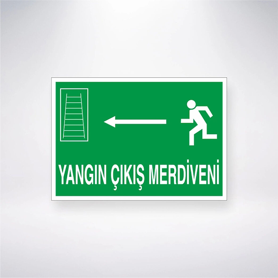 Yangın Çıkış Merdiveni <-- Sticker 20X28 Cm