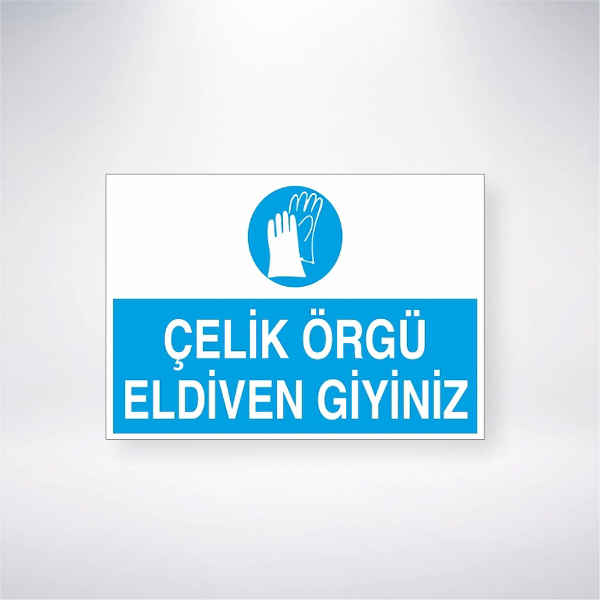 Çelik Örgü Eldiven Giyiniz Sticker 20X28 Cm
