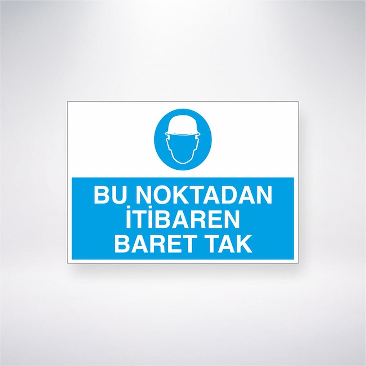 Bu Noktodan İtibaren Baret Tak 21x35 Arkası Yapışkanlı Levha