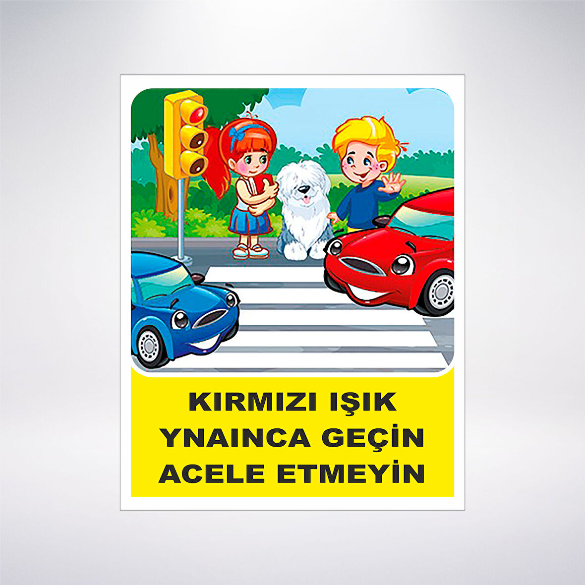Kırmızı Işık Yanınca Geçin Sticker 20X28 Cm