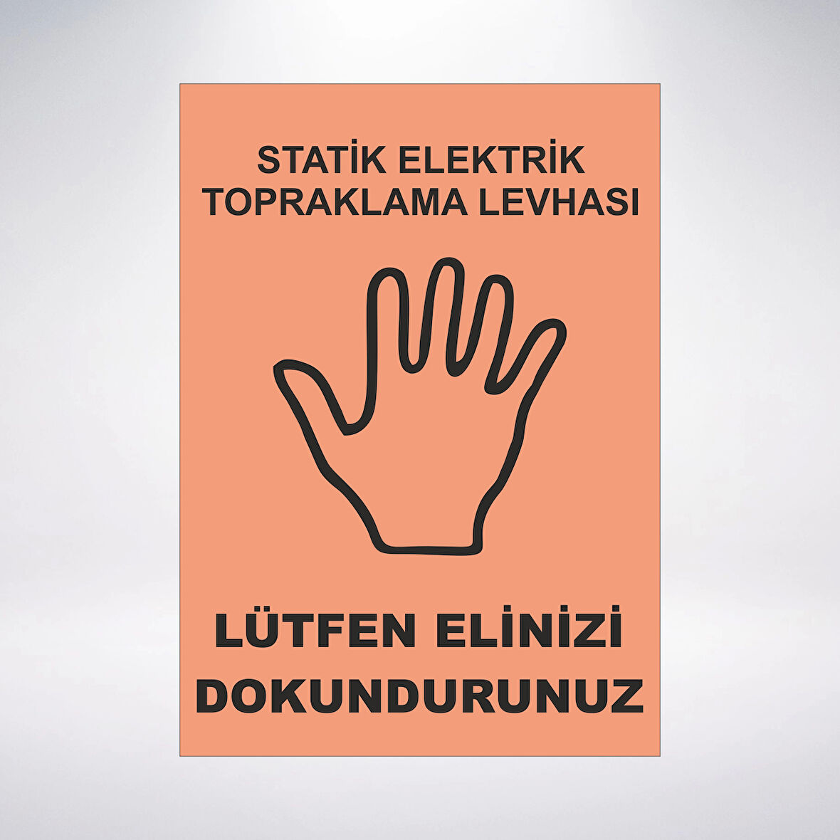 statik elektrik toplaraklama levhası Sticker 20X28 Cm