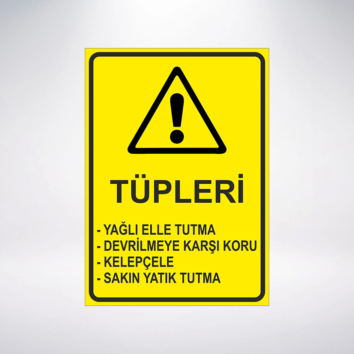 tüpleri yağlı elle tutuma Sticker 20X28 Cm