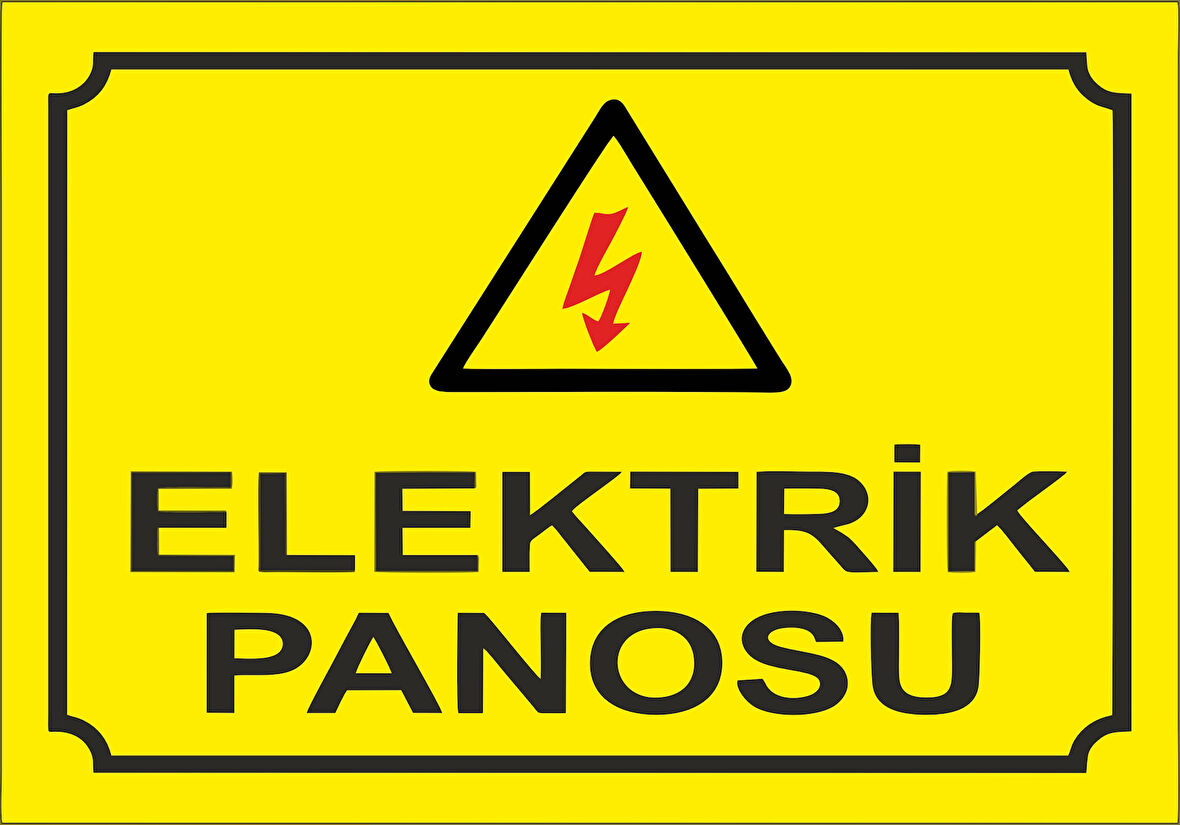 Elektrik Panosu 21x29 Arkası Yapışkanlı Sticker