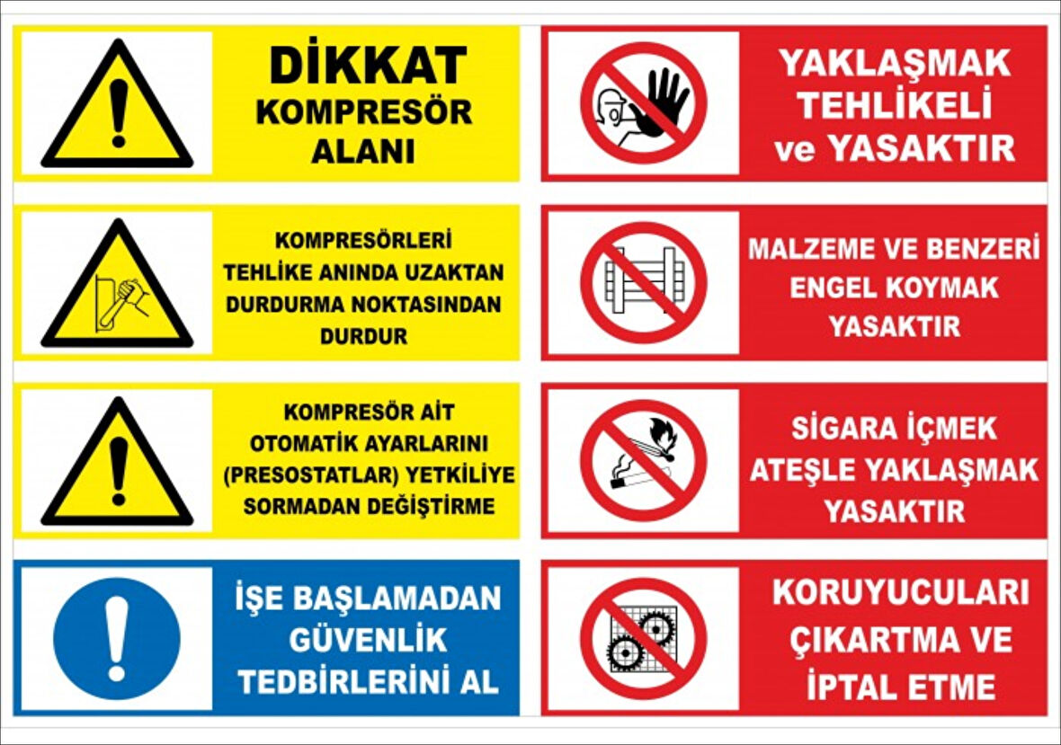 Dşşkkan Kopresör Alanı Sticker 20X28 Cm