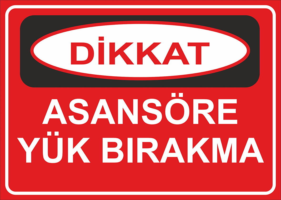Asansöre yük bırakma Sticker 20X28 Cm