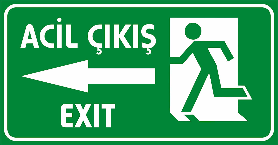 Acil Çıkış Sticker 20X28 Cm