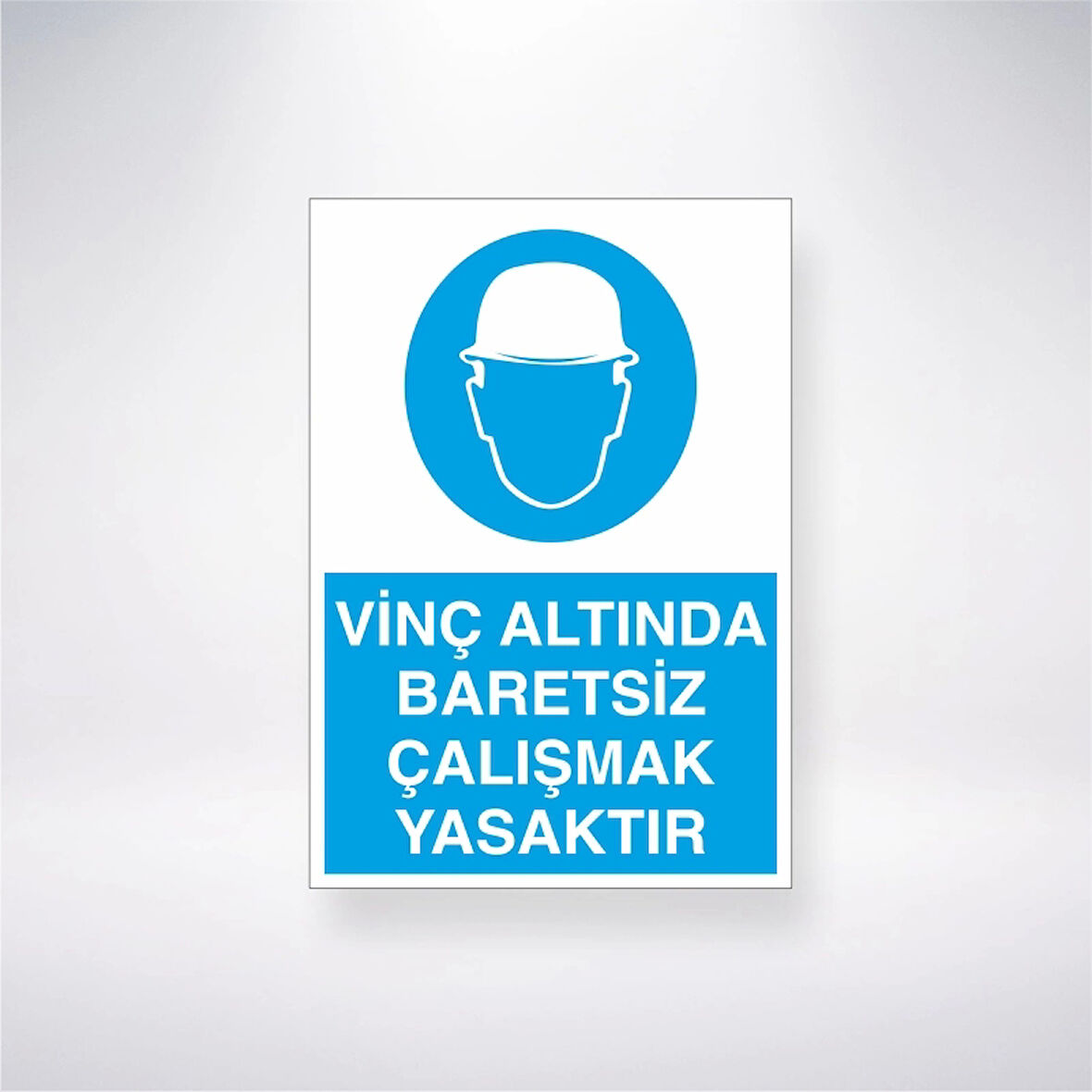 Vinç Altında Baretsiz Çalışmak Yasaktır Sticker 20X28 Cm