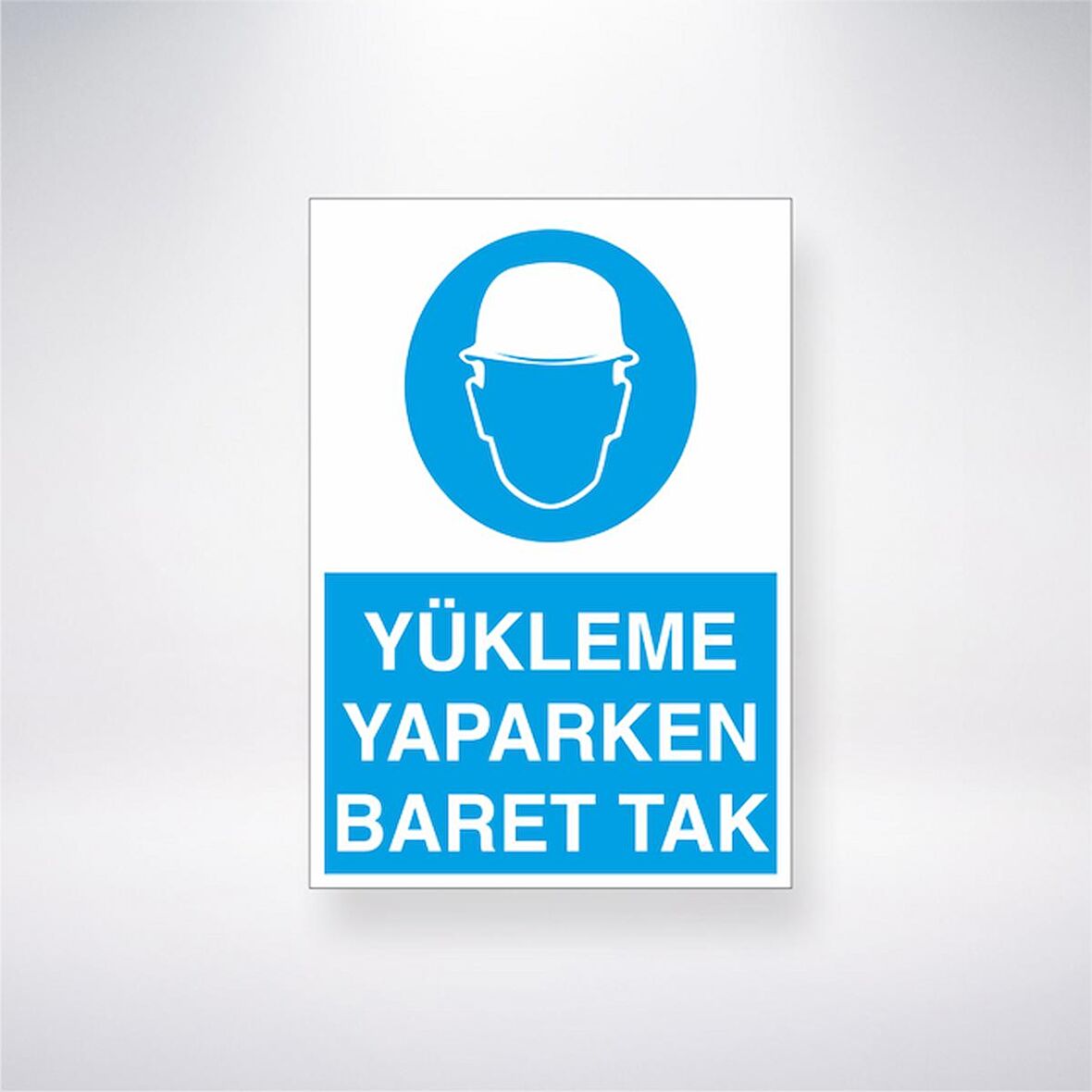 Yükleme Yaparken Baret Tak 21x35 Arkası Yapışkanlı Levha
