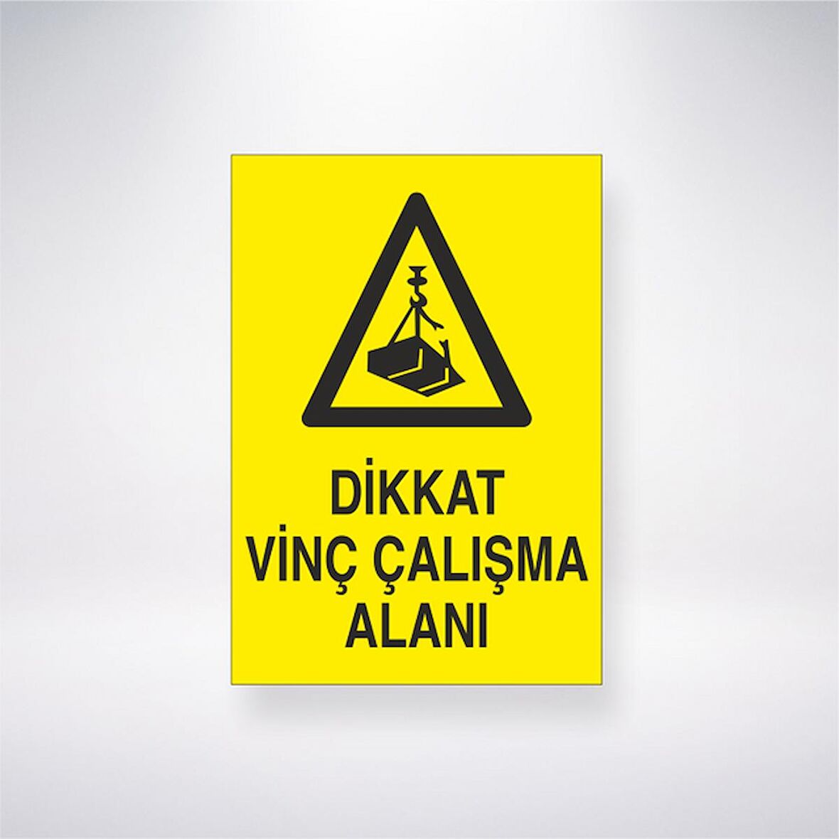 Dikkat Vinç Çalışma Alanı 21x35 Arkası Yapışkanlı Levha