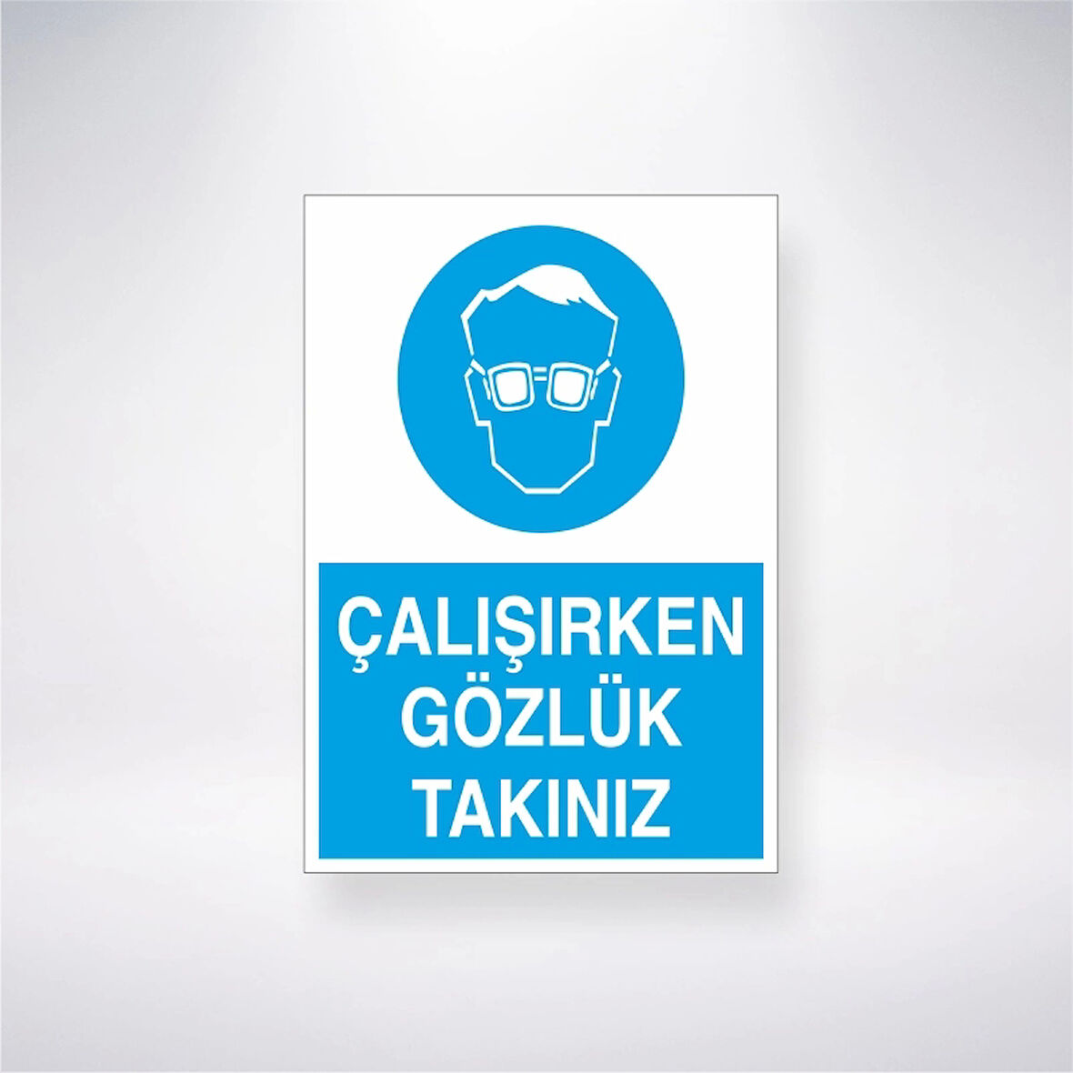 Çalışırken Gözlük Takınız Sticker 20X28 Cm