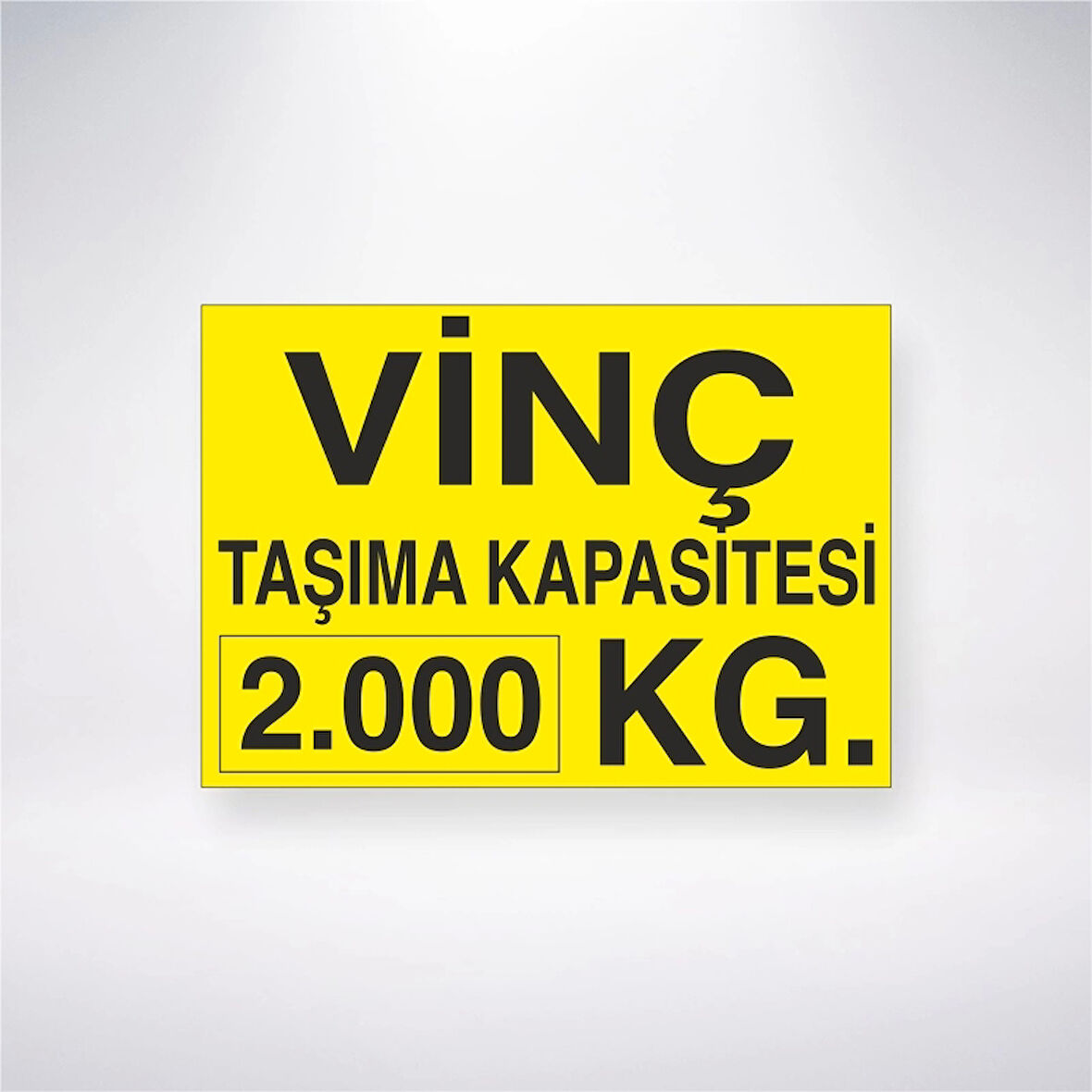 Vinç Taşıma Kapasitesi 2.000 KG Sticker 20X28 Cm