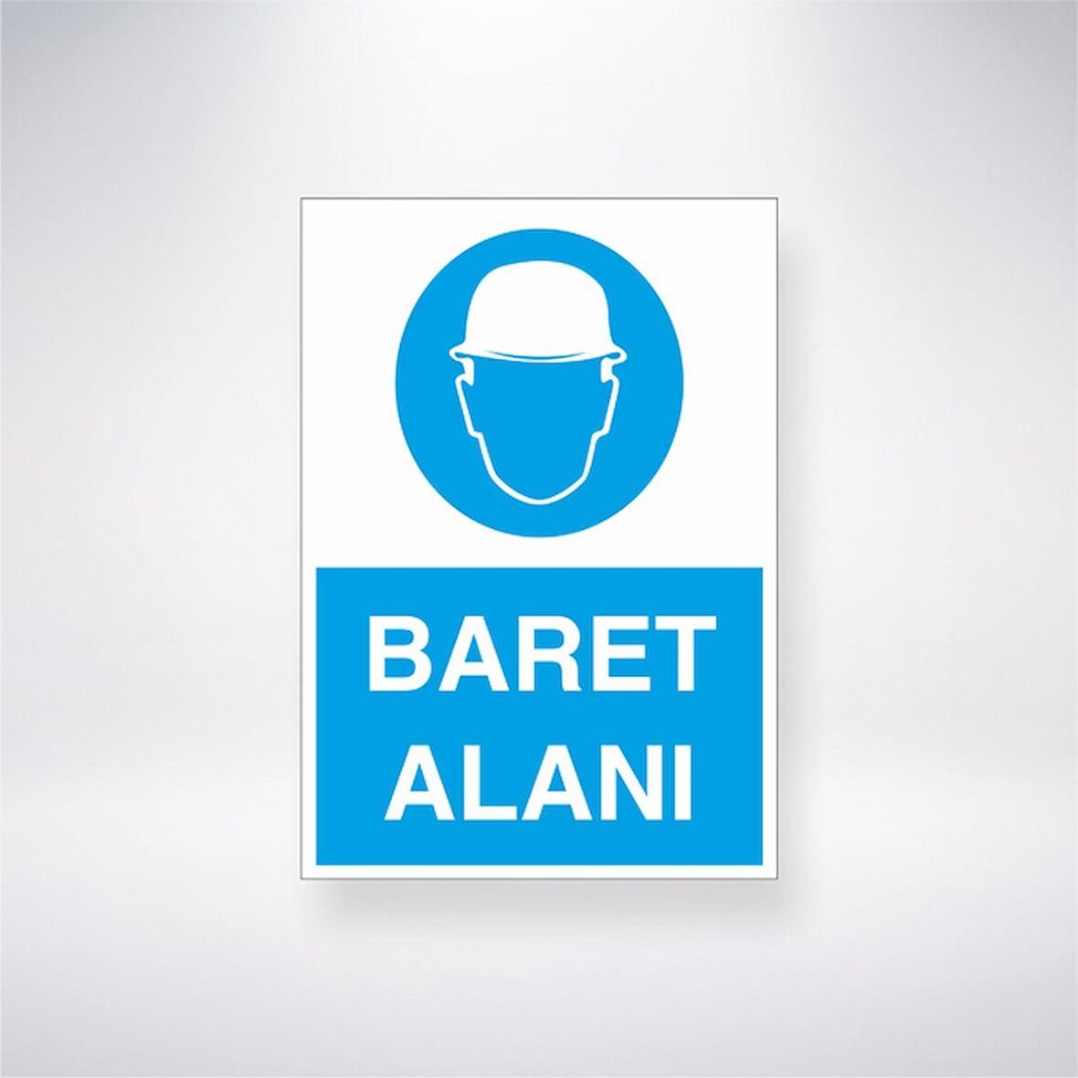 Baret Alanı İş Güvenlik Panosu 21x35 Arkası Yapışkanlı Levha