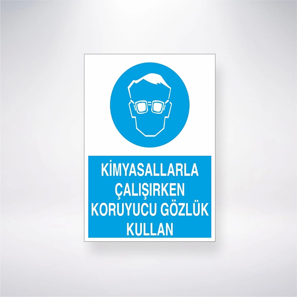 Kimyasallarla Çalışırken Koruyucu Gözlük Kullan Sticker 20X28 Cm