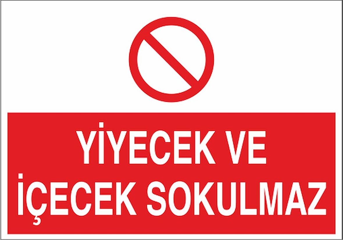 Yiyecek Ve İçecek Sokulmaz 21x35 Arkası Yapışkanlı Levha