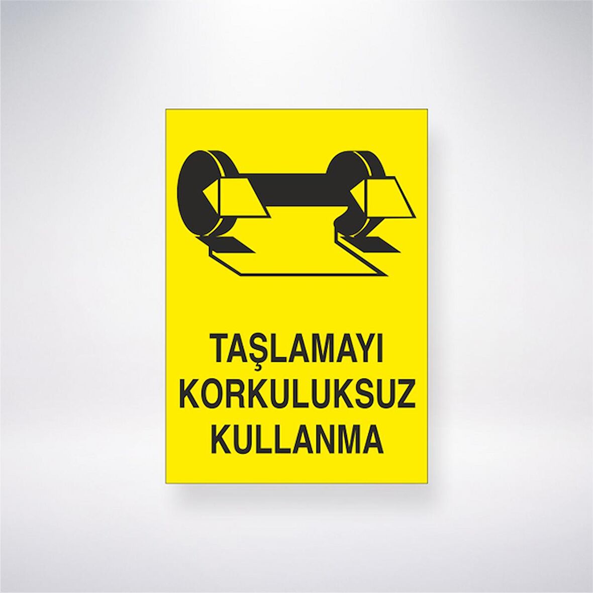 Taşlamayı Korkuluksuz Yapma 21x35 Arkası Yapışkanlı Levha