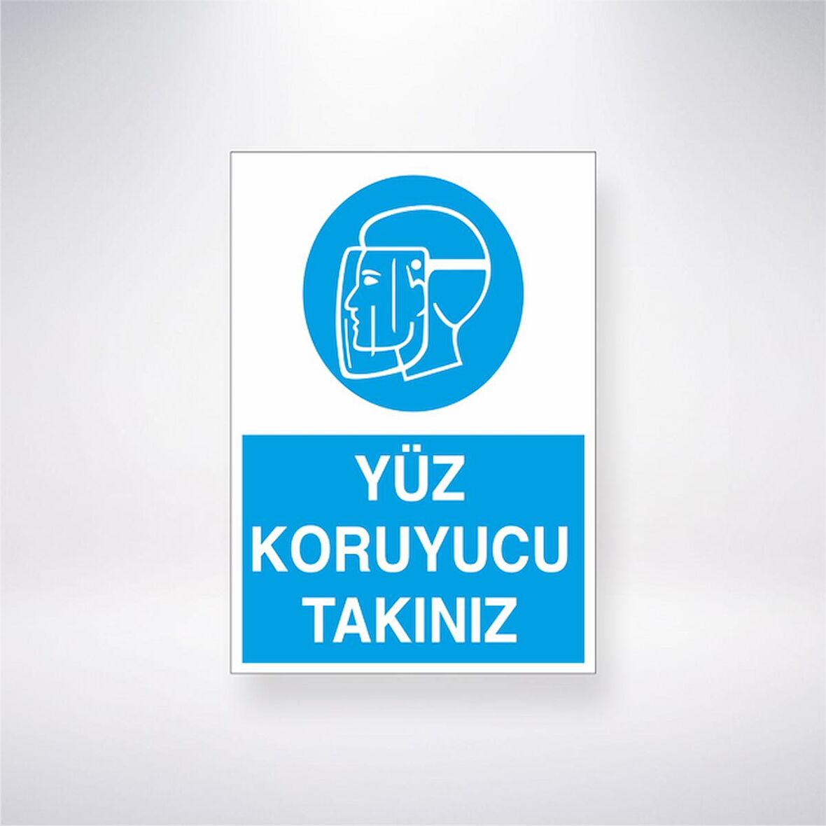 Yüz Koruyucuyu Takınız 21x35 Arkası Yapışkanlı Levha
