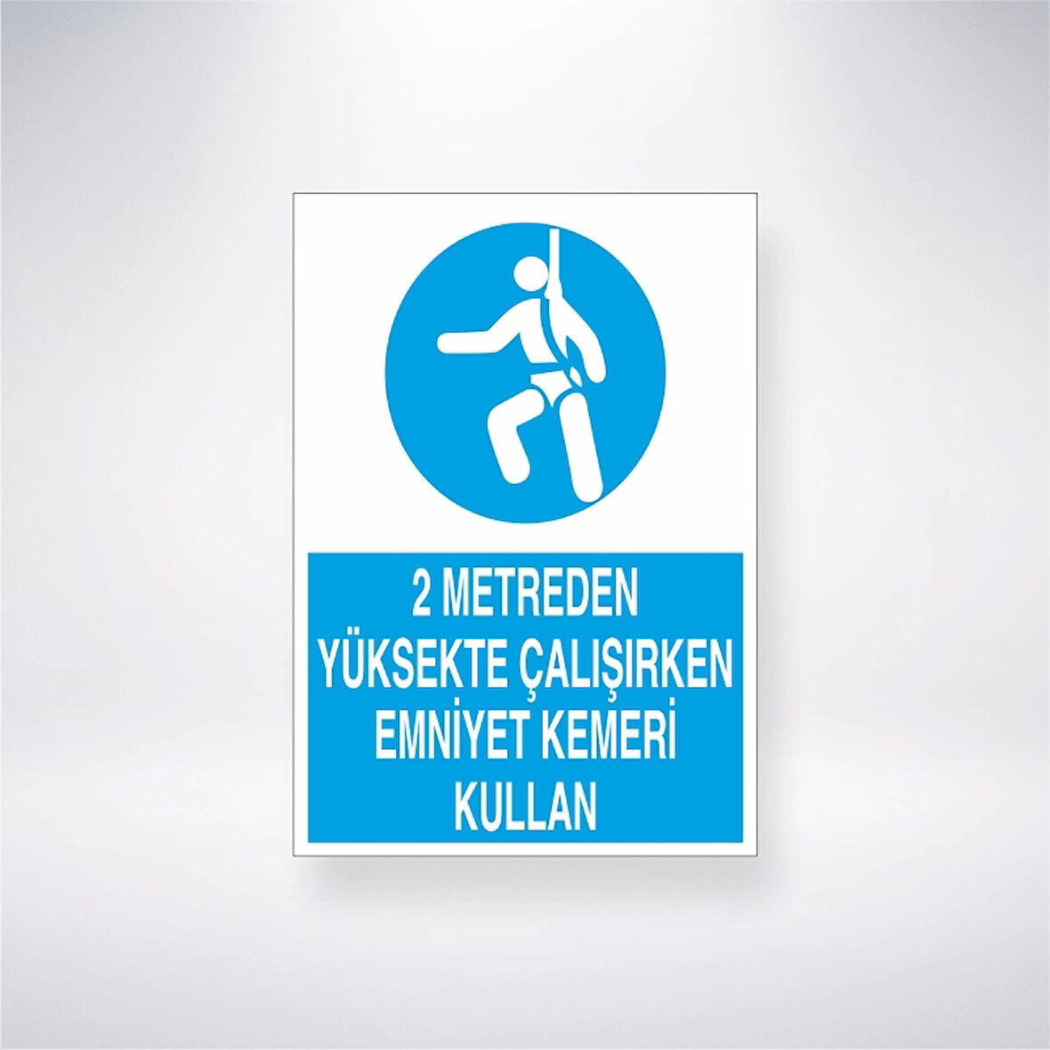 2 Metreden Yüksekte Çalışırken Emniyet Kemeri Kullan Sticker 20X28 Cm