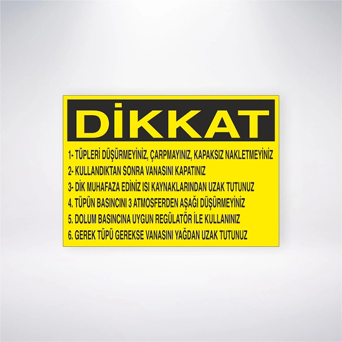 Tüplerle İlgili Uyarı Sticker 20X28 Cm