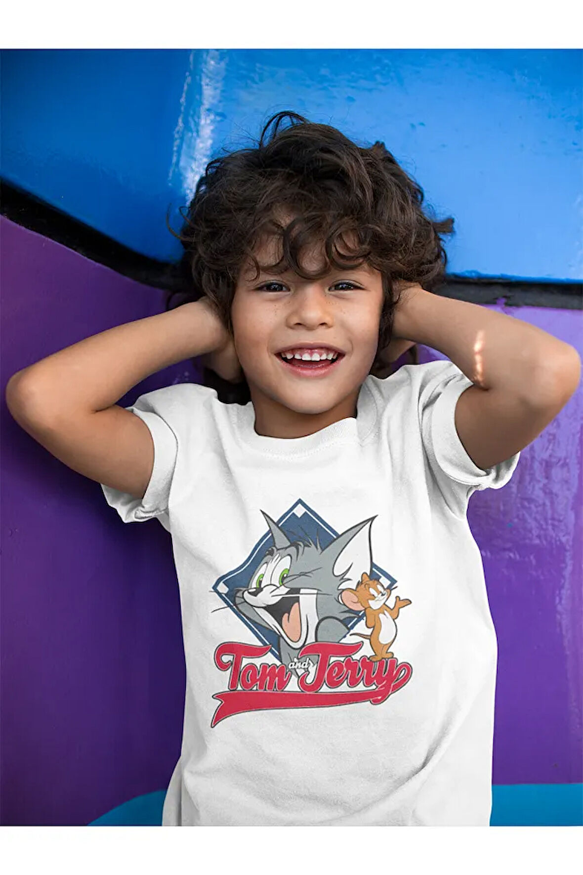 Tom Ve Jerry Baskılı Unisex Çizgi Film Çocuk Tişört (1-12 YAŞ)