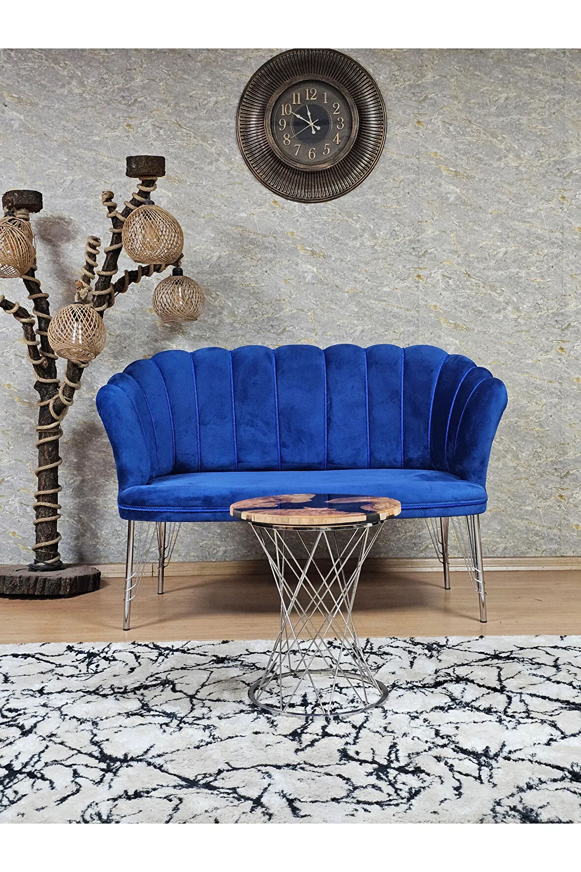 İkili Krom Kaplama Tel Ayak Papatya Çay Seti Koltuk Berjer , Balkon, Salon, Ofis, Cafe Koltuk Takımı