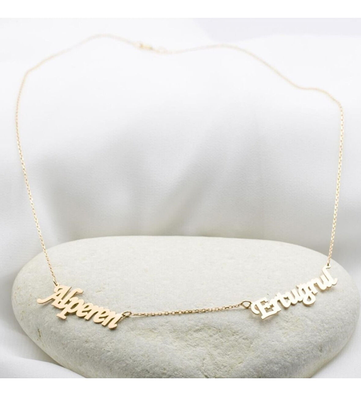 İKİ İSİMLİ KOLYE GÜMÜŞ KİŞİYE ÖZEL