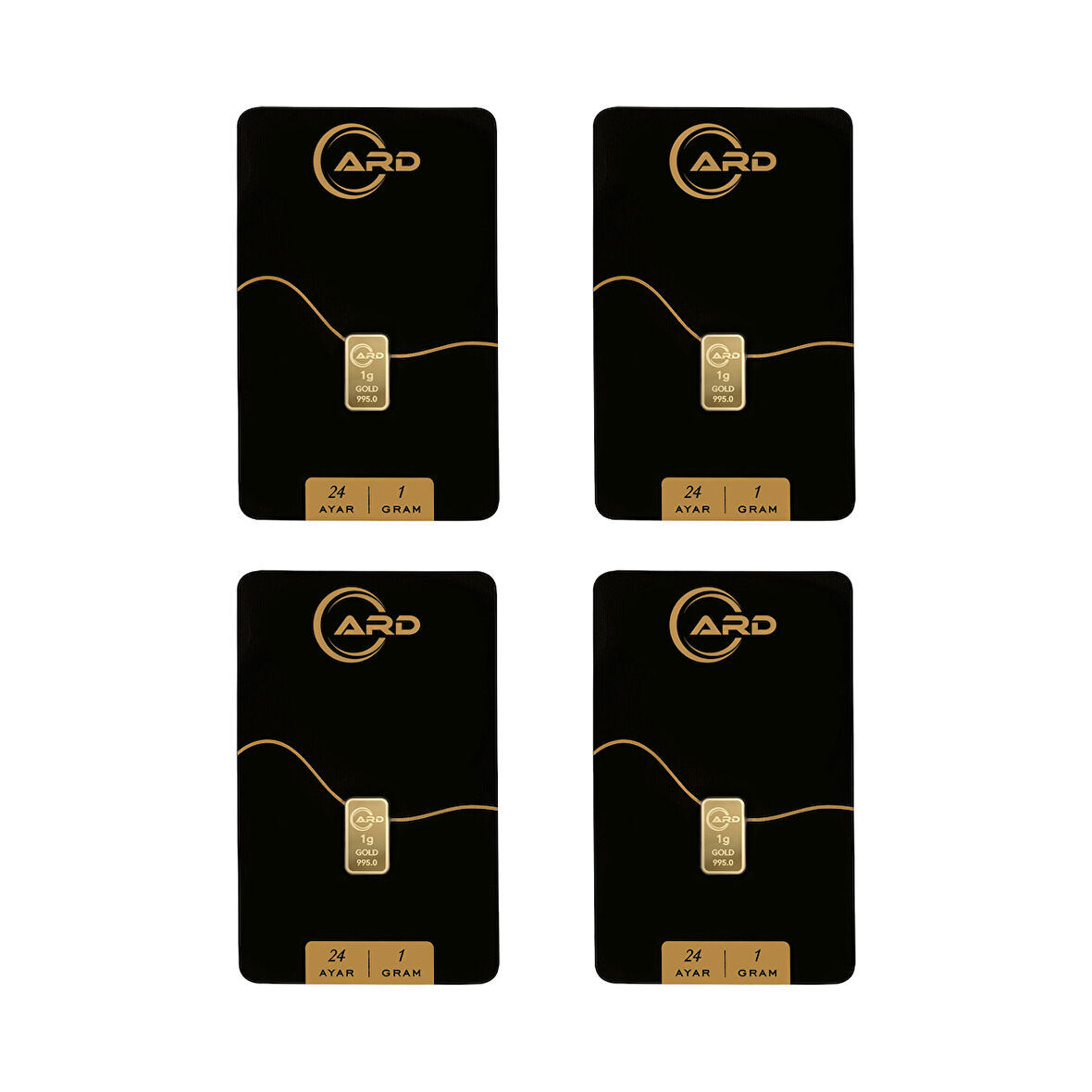 İstanbul Bilezik ARD 1 gr 24 Ayar Külçe Altın 4 Adet