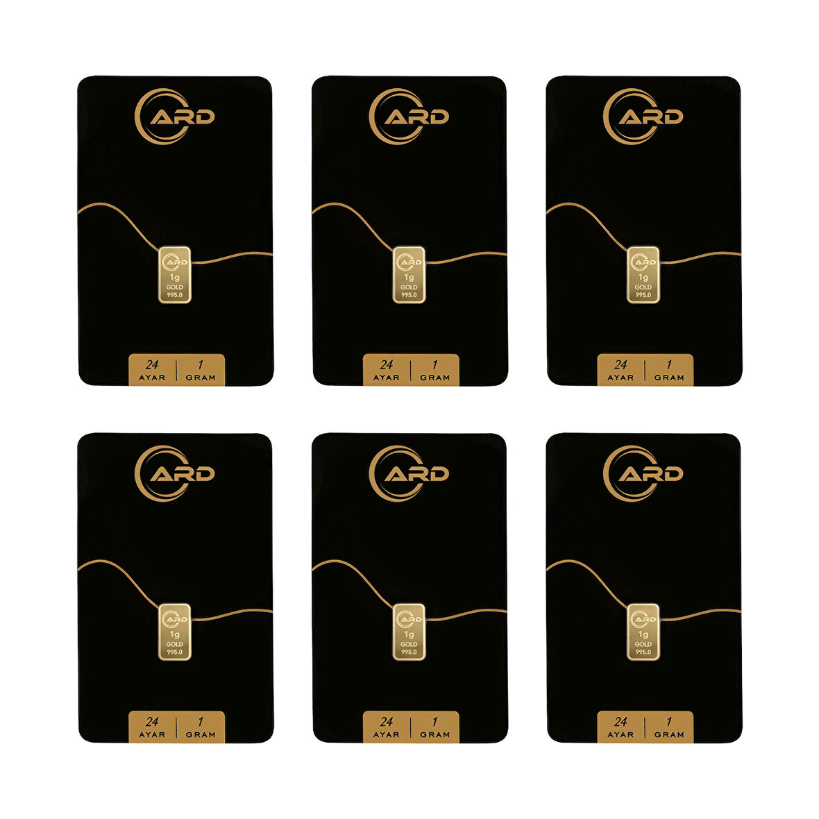 İstanbul Bilezik ARD 1 gr 24 Ayar Külçe Altın 6 Adet