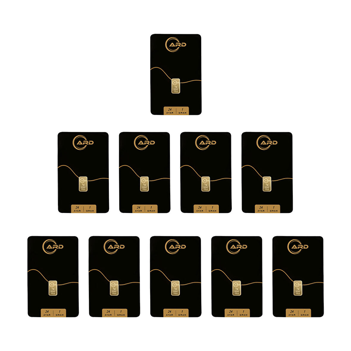 İstanbul Bilezik ARD 1 gr 24 Ayar Külçe Altın 10 Adet