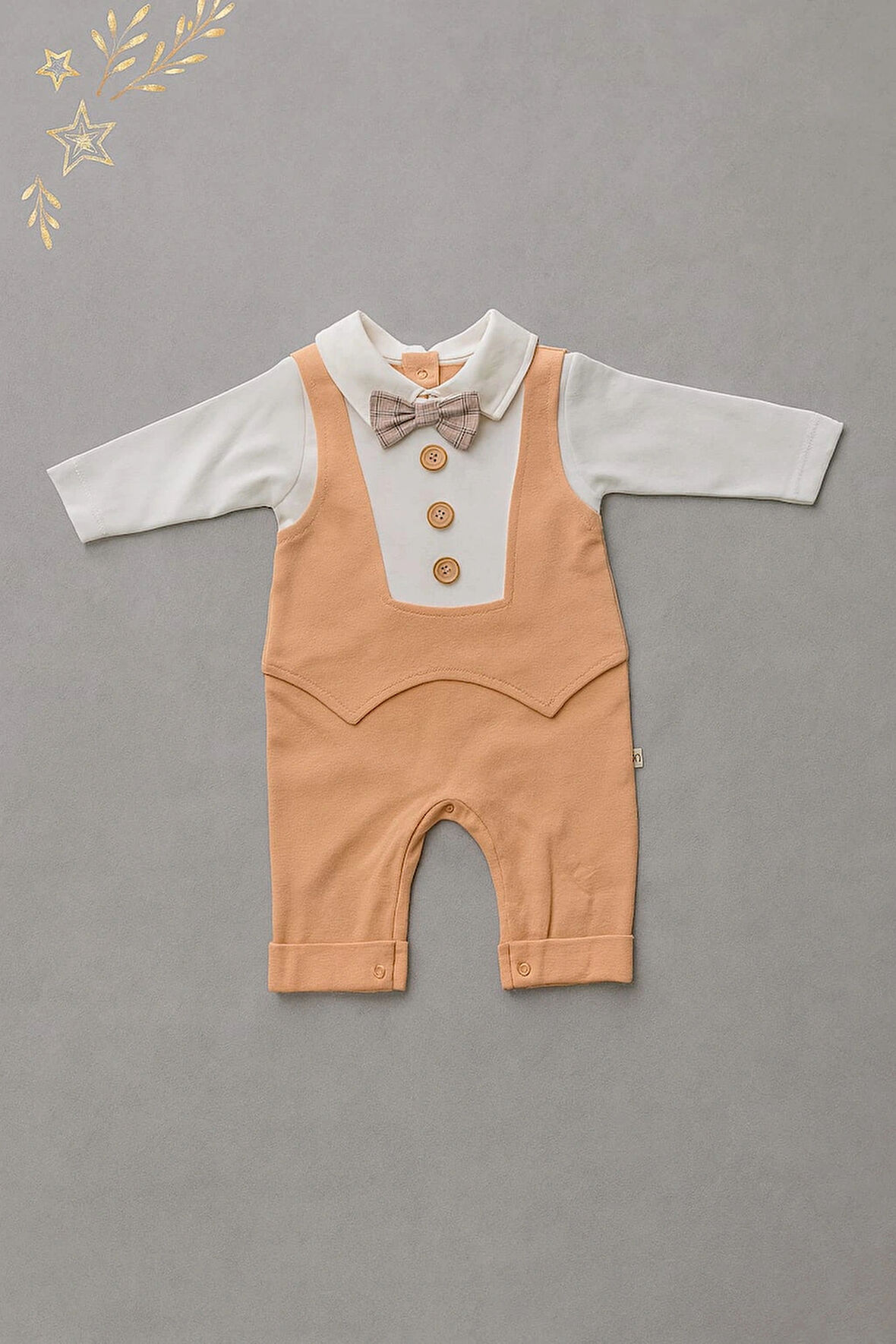 Bebek Şık Tulum Papyonlu Uzun Kollu