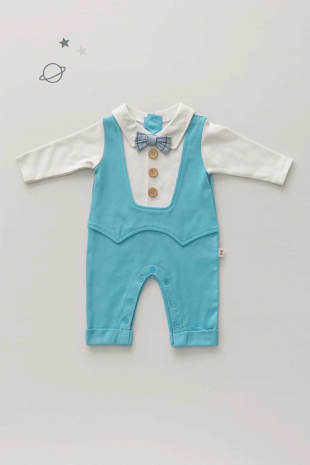 Bebek Şık Tulum Papyonlu Uzun Kollu