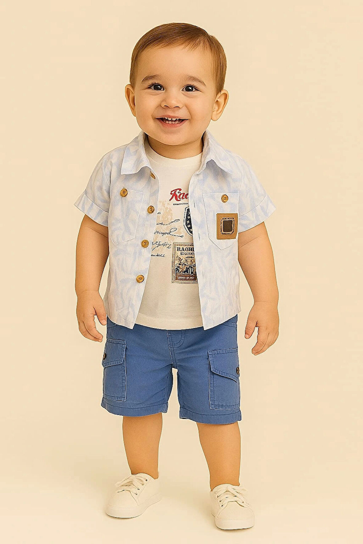 Yandan Cepli Kapri Gömlekli 3'lu Takım