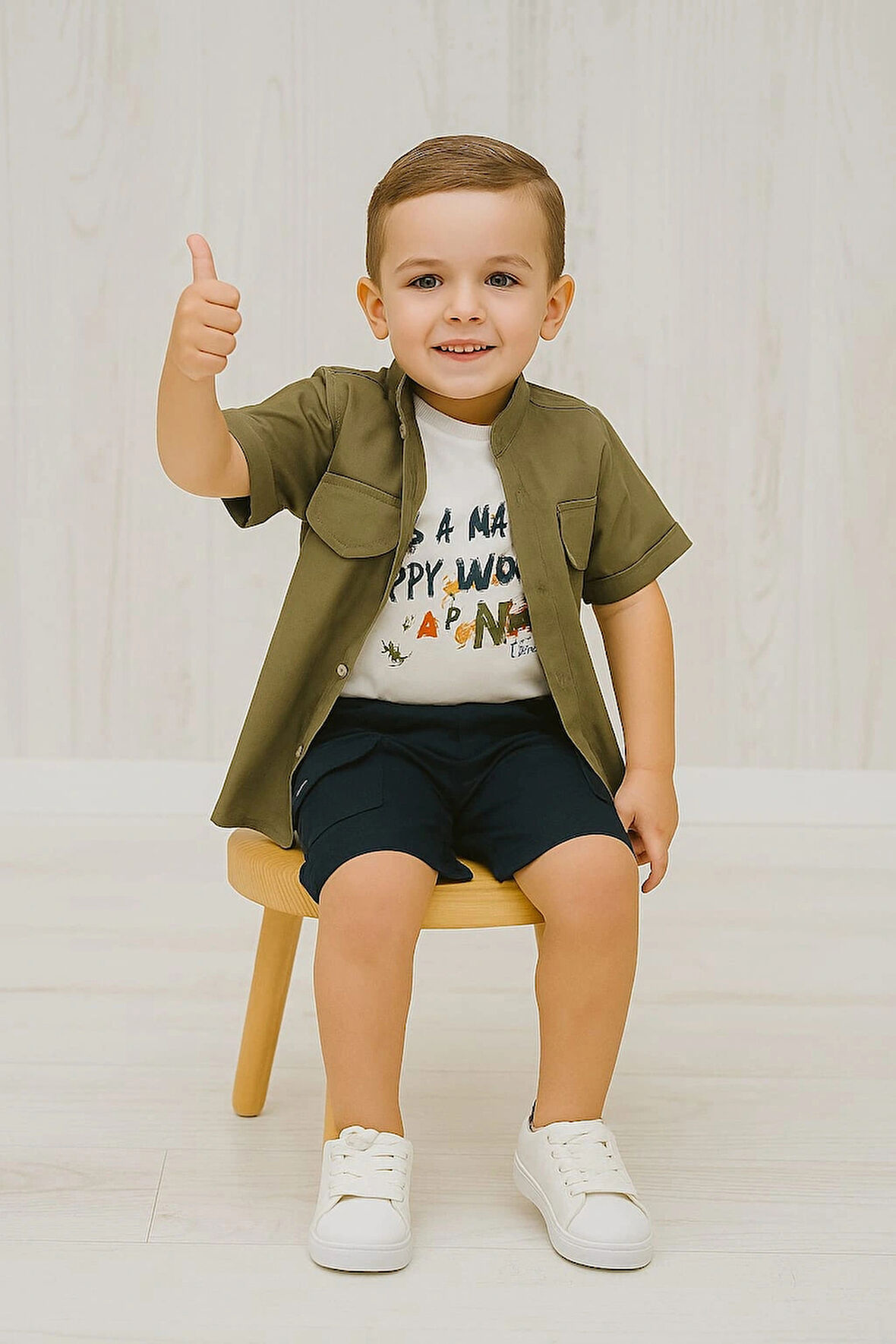 Gabardin Kapri Gömlekli 3'lü Takım