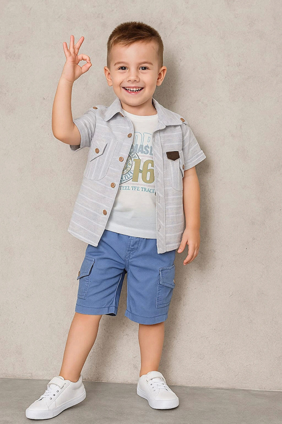 Kotlu Gömlekli 3'lü Takım