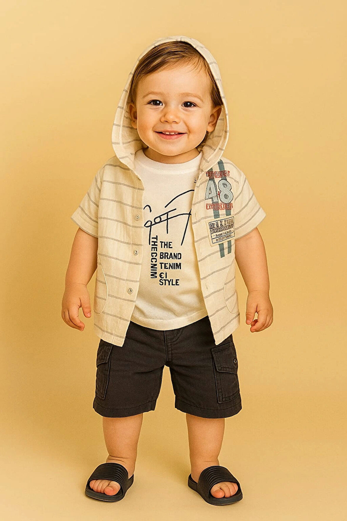 Kapşonlu Müslim Gömlek 3'lü Takım