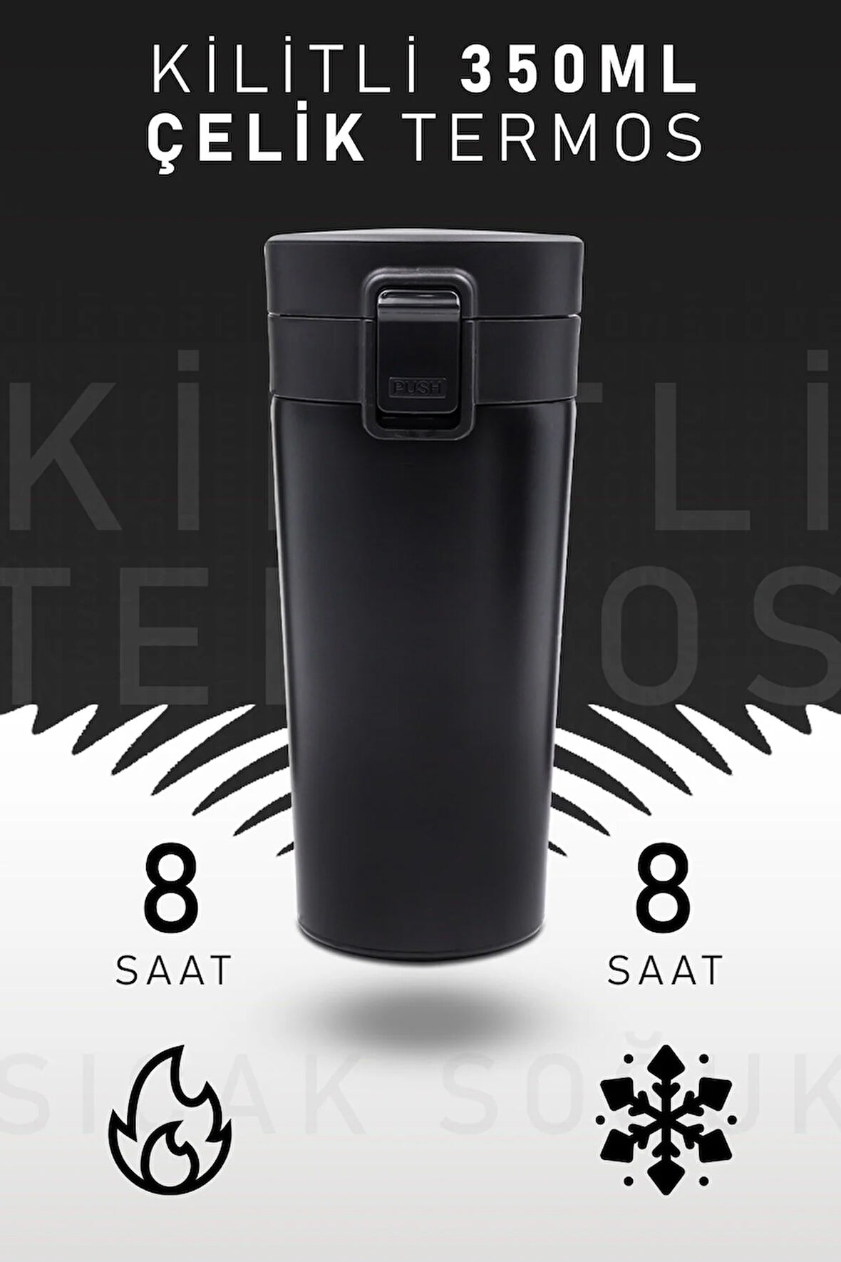 350 Ml Kilitli Çelik Termos