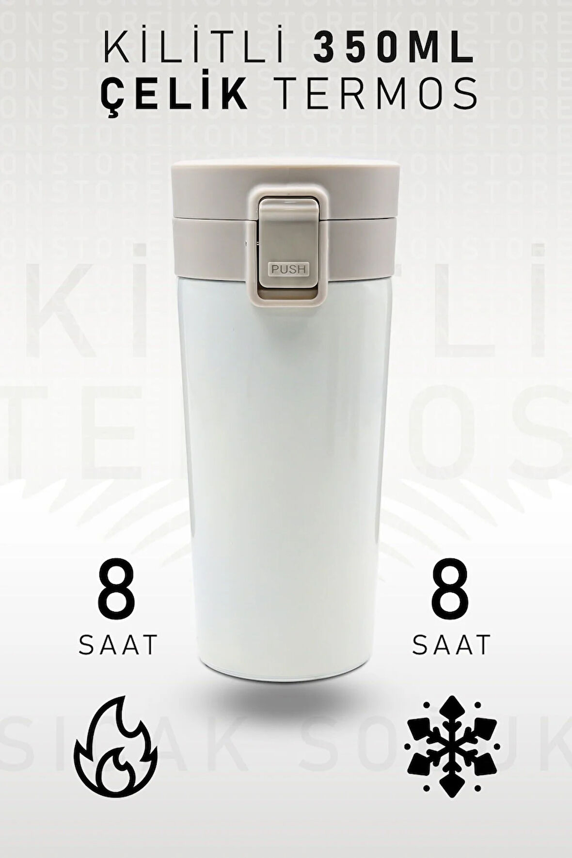 350 Ml Kilitli Çelik Termos