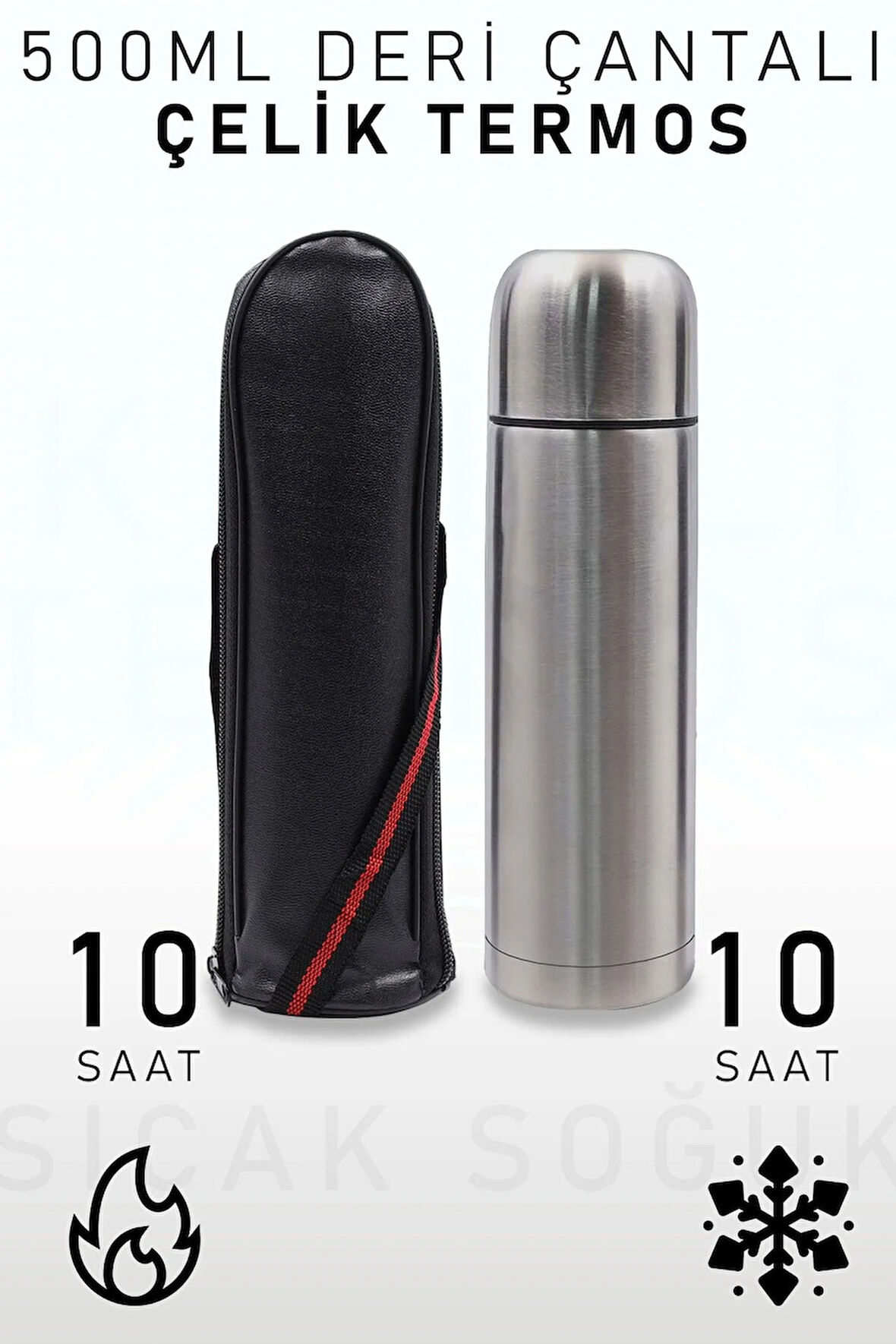 500 Ml Deri Çantalı Termos