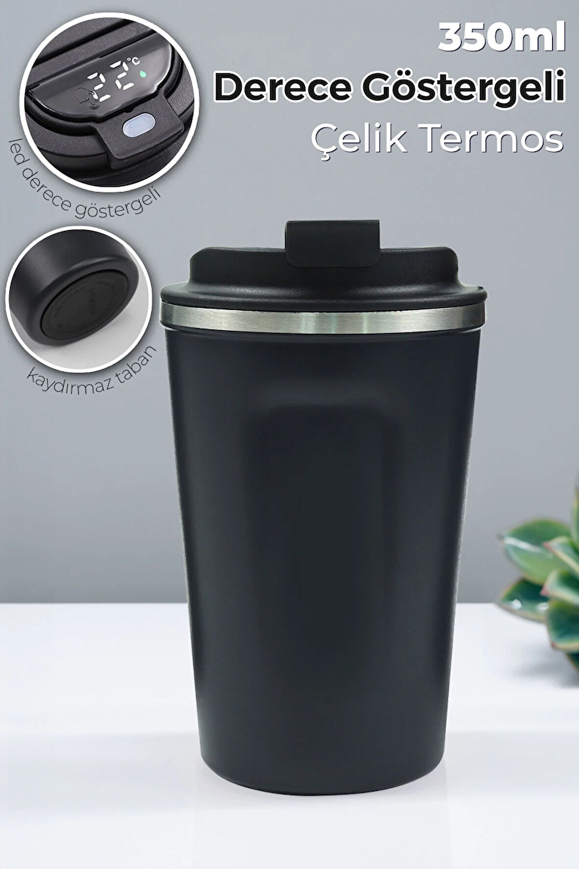 350 Ml Kaydırmaz Tabanlı Dereceli Termos