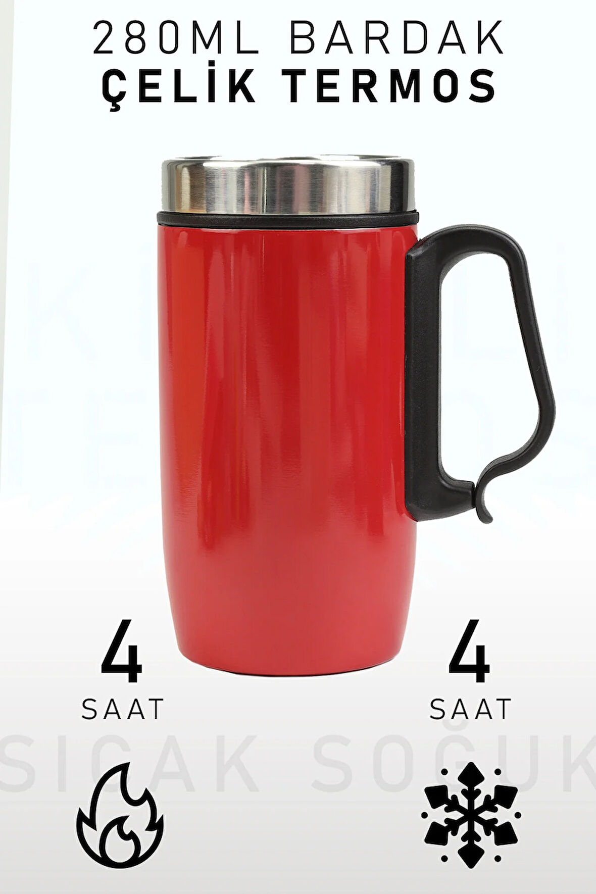 280ml Kulplu Çelik Termos