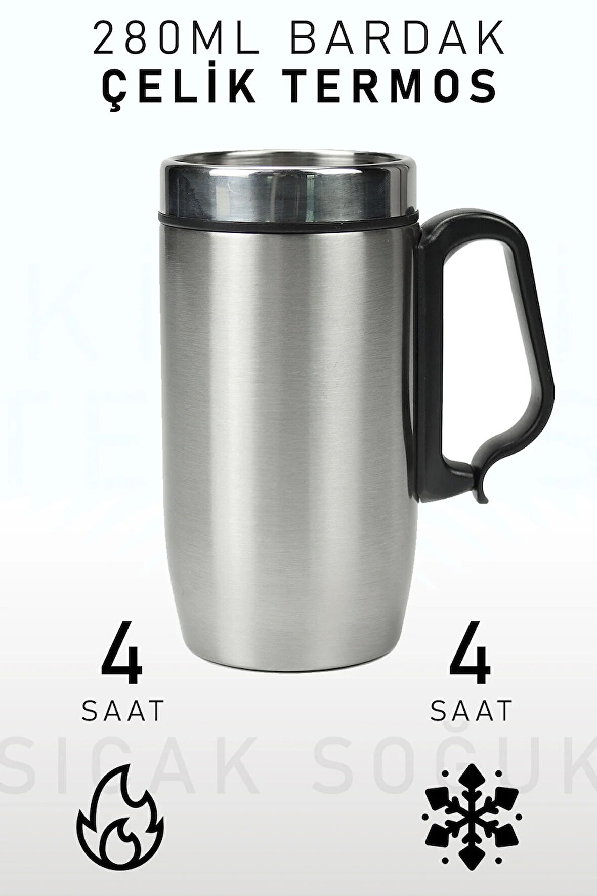 280ml Kulplu Çelik Termos
