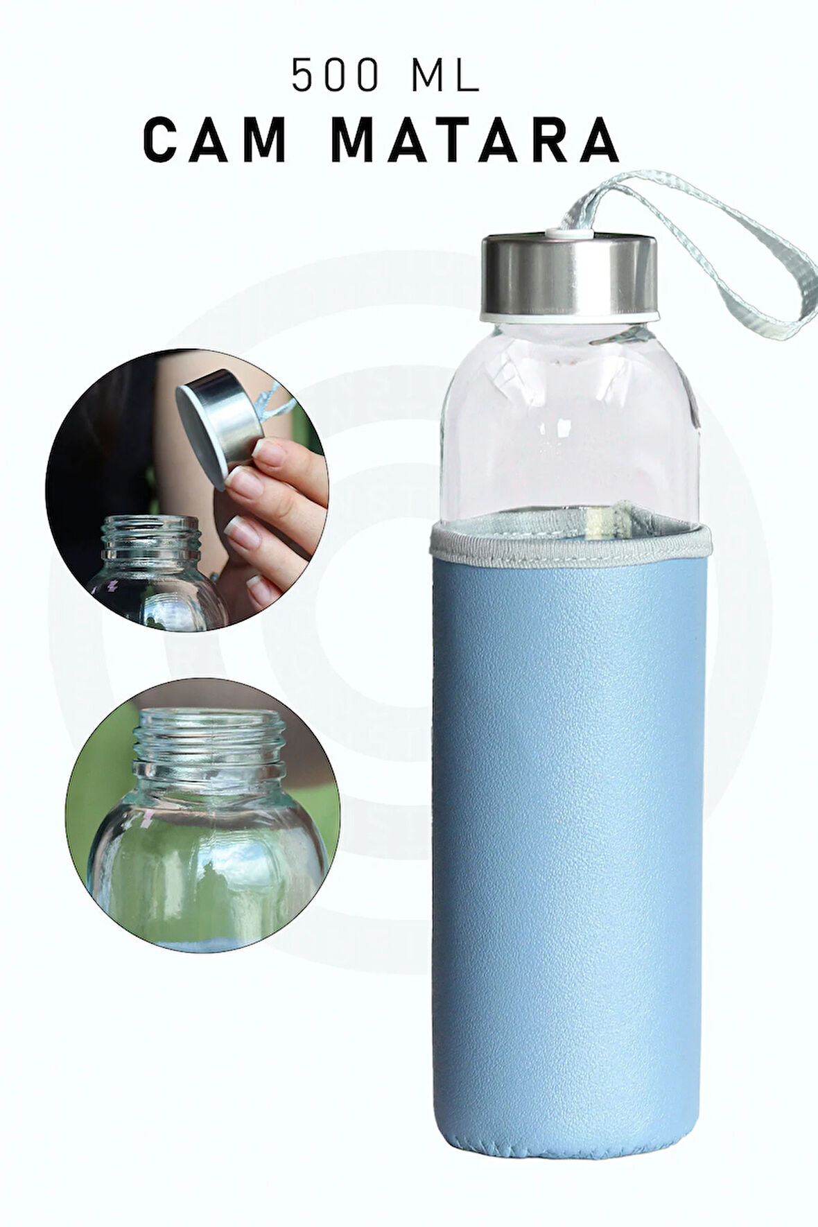 500ml Kılıflı Cam Matara