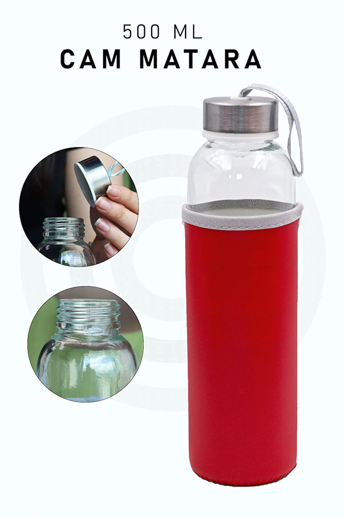 500ml Kılıflı Cam Matara