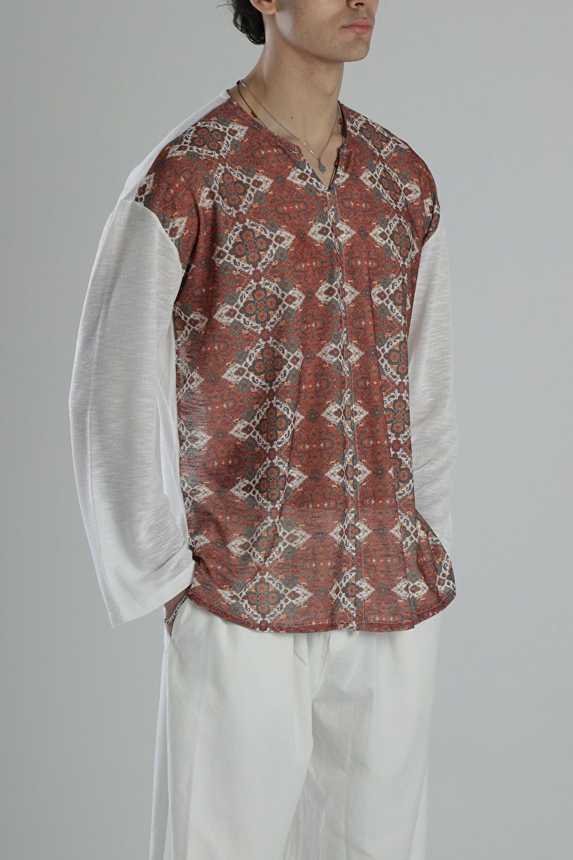 Etnik Desenli Yazlık Sweat