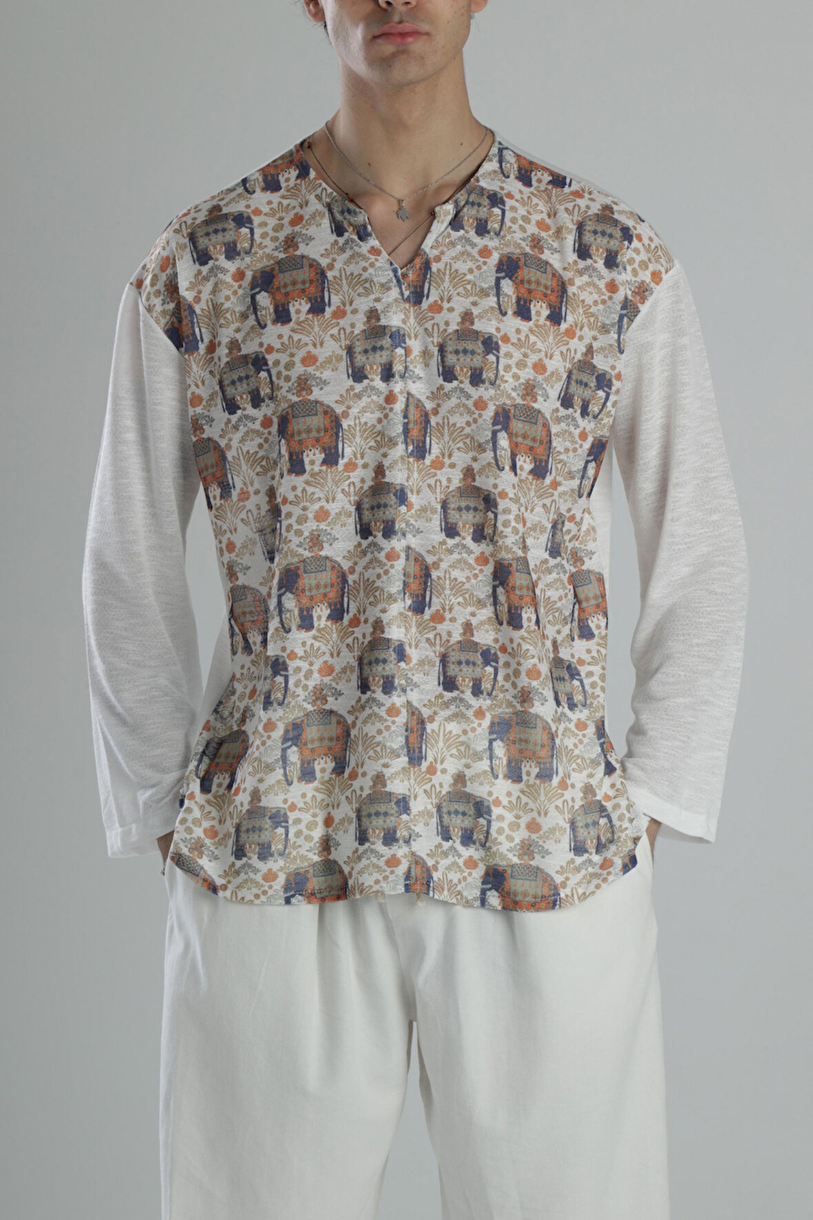Fil Desenli Yazlık Sweat