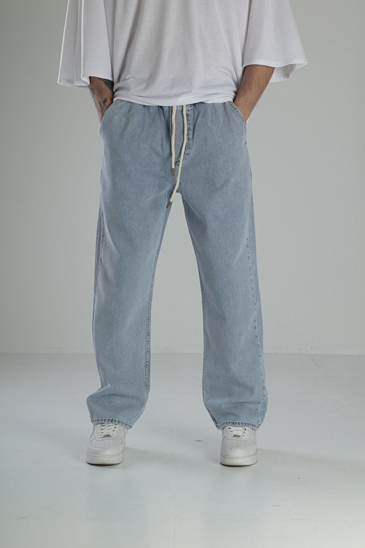 Buz Mavisi Kot Baggy Pantolon