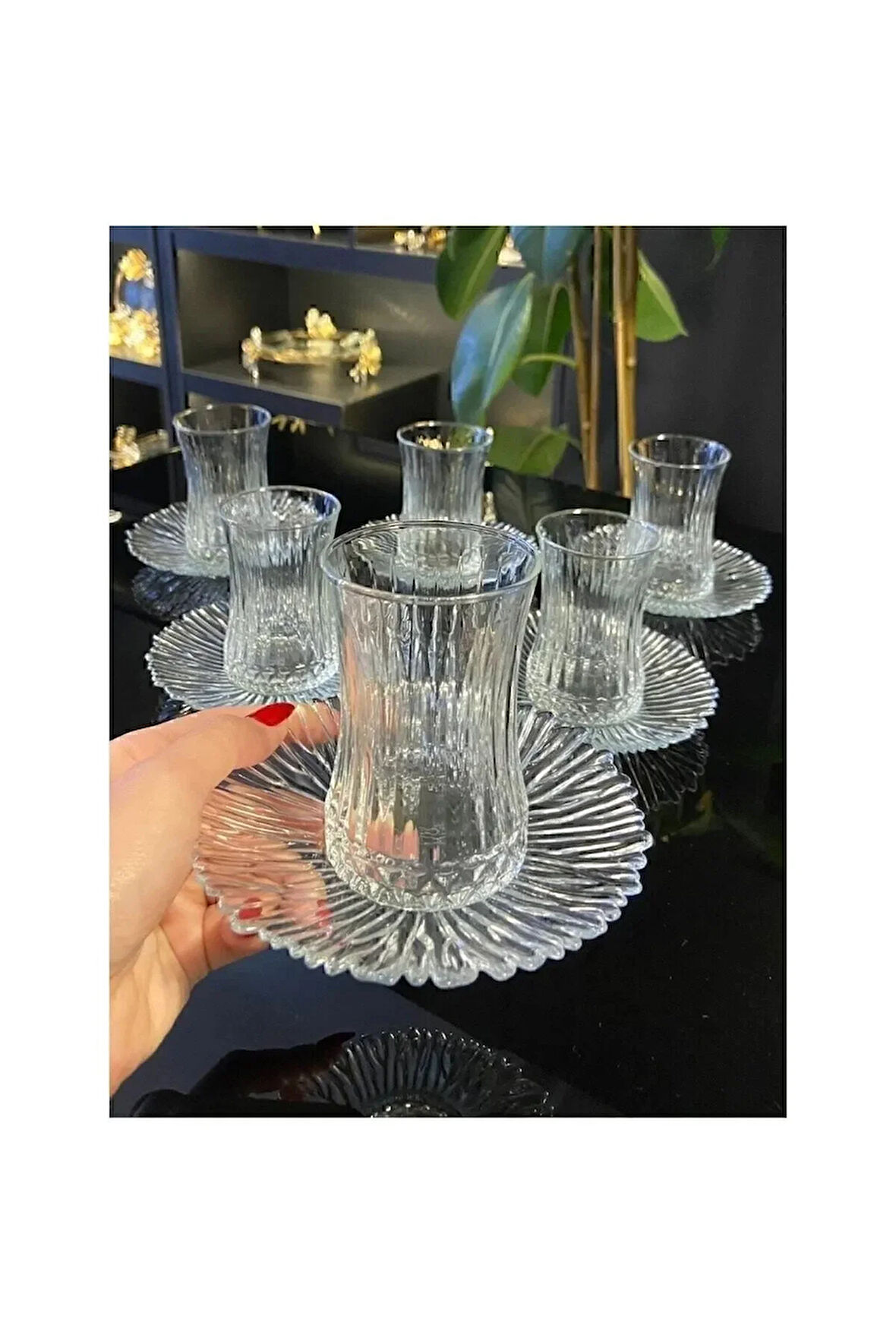 Elysia Çay Bardağı ve İthal Çay Tabağı Seti 12 Parça