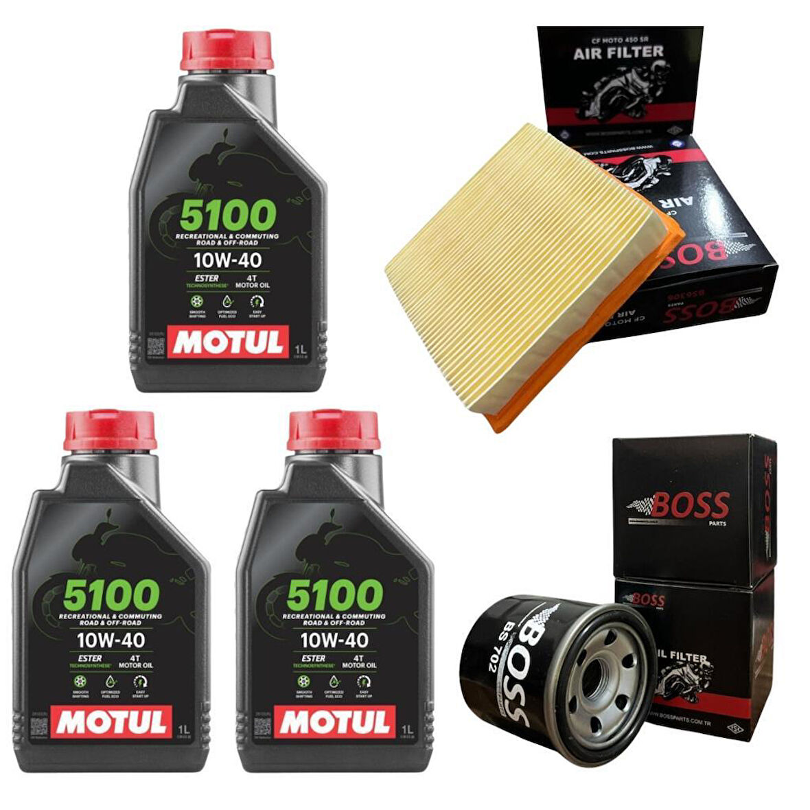 CF Moto SR 450 Motul 5100 10w40 Boss Filtre Bakım Seti